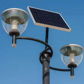 Solar powered decorative poles